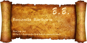 Beszeda Barbara névjegykártya